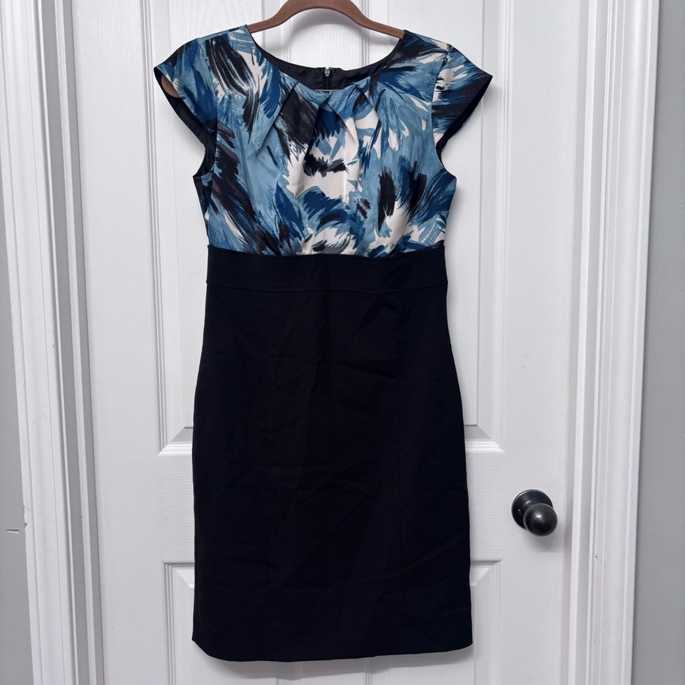 Blue Floral Sheath Dress | Ann Taylor Size 2